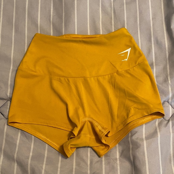 Gymshark Women's Mustard Athletic Shorts - Picture 1 of 3